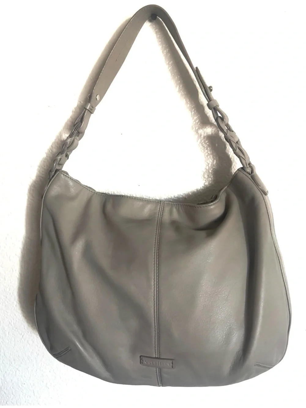 Cole Haan Gray Braided-Trim Hobo Bag - Women's Shoulder Bag